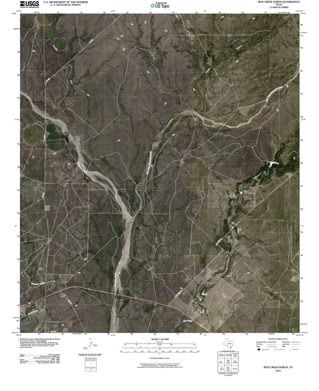 Mud Creek North Texas USGS Topographic Quadrangle Map, 2012, 1:24000