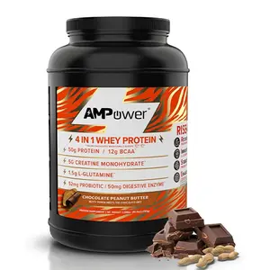 AMPOWER Whey Protein Powder (30 Servings), 2.5lbs Tub & 50g of Protein, Muscle Growth & Recovery, Post Workout Fitness Supplement Dietary Healthcare, Made in the USA