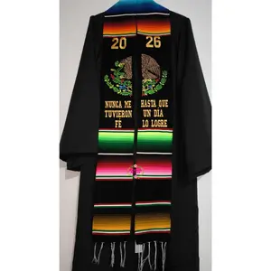 *2026* Nunca me tuvieron Fe - Eagle Black Graduation Stole Sarape Sash IN STOCK