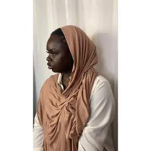 Premium Jersey Camel Hijab - Stretchy Medium Light Material 180x70cm Cotton Maxi Drape Women's Fashion Accessory
