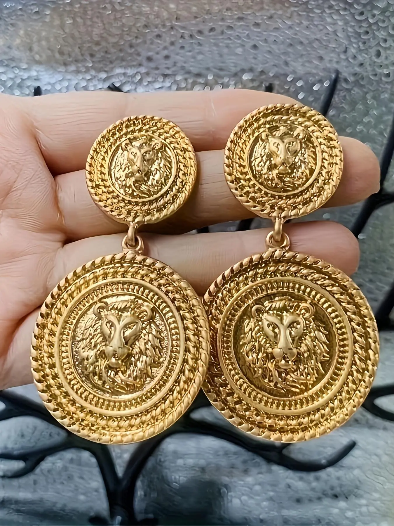 Lion Head Design Earrings, Fashionable Earrings, Fashion Jewelry for Party, Daily Clothing Decor, Trendy All-match & Exquisite Jewelry for Birthday Gift, High Quality Earrings, Fashion Accessories