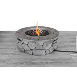 YYDS 9'' H x 28'' W Fiber Reinforced Concrete Outdoor Fire pit(Stone Gray)