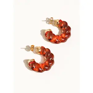 BUBBLE BRAIDED HOOP EARRINGS
