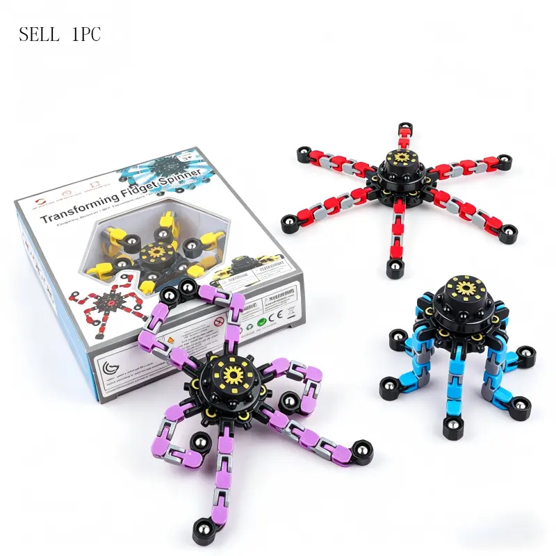Transformable Fidget Spinner Toys for Kids and Adults,1 Pcs Sensory Toy for Boys Girl ADHD Stress Relief Toys,Fingertip Gyros Travel Toy Party Favors for Teens Birthdays Gifts Easter Present