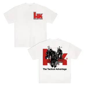 Men's Vintage 1990s Heckler & Koch Graphic Round Neck T-Shirt - Original Short-Sleeve Tactical Casual Top, Comfortable Fabric Menswear Tee