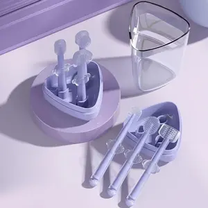 3pcs Baby Toothbrush Set for 0+ Months, Silicone Mouth Cleaner for Newborns, Tongue Moss Brush, Baby Teether Teething Toy