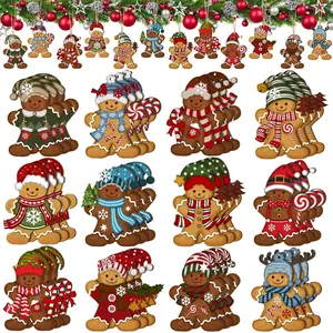 Gingerbread Man Design Christmas Ornament, Cute Wooden Holiday Decoration, Festive Decorations for Tree, Room, and Kitchen