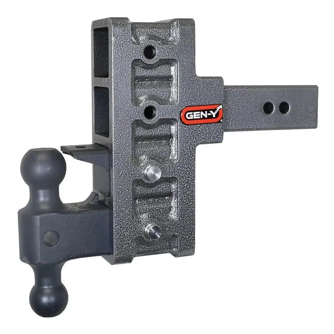 Gen-Y Adjustable Pintle & Dual Ball Hitch | 2.5" Shank | 6" Offset Drop | 21,000 lb
