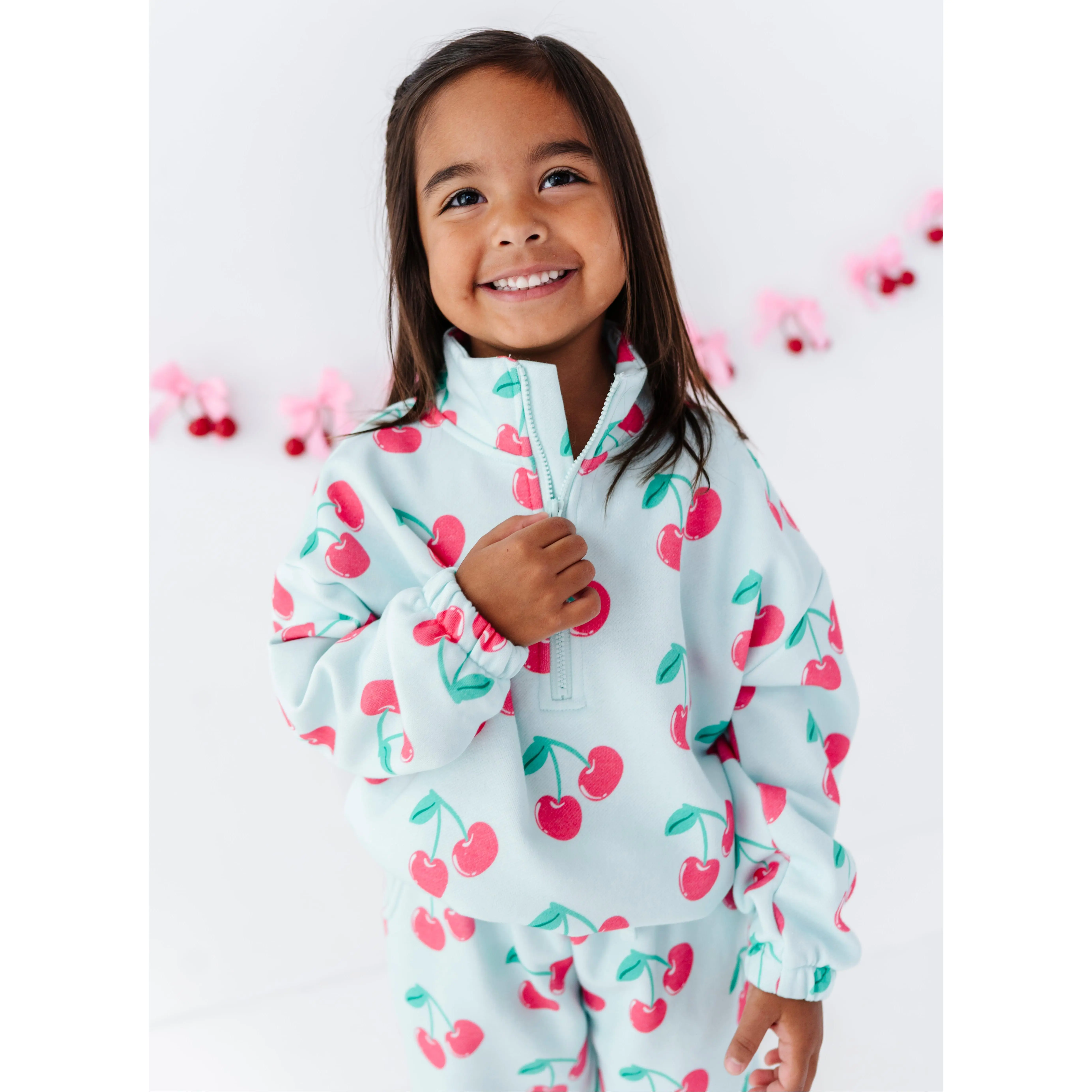 Cherry Quarter Zip Sweatshirt