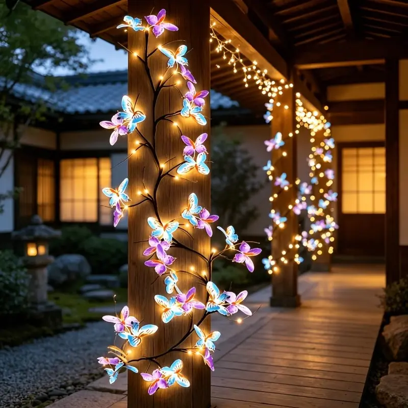 Butterfly Fairy Lights, Artificial Hanging Willow Branch LED Light with Butterfly Decorations, USB Powered Decorative Lamp, Mood Decorative Lights, Aesthetic Bedroom Room Decor, Home Decoration Gift