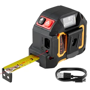VEVOR 2-in-1 Laser Tape Measure, 135Ft Rechargeable Laser Measurement Tool & 16Ft Measuring Tape with Magnetic, 4 Modes-Length, Area, Volume, Continuous,ft/in/m/ft+in Unit,for Outdoor,DecorationVEVOR Super Brand Day