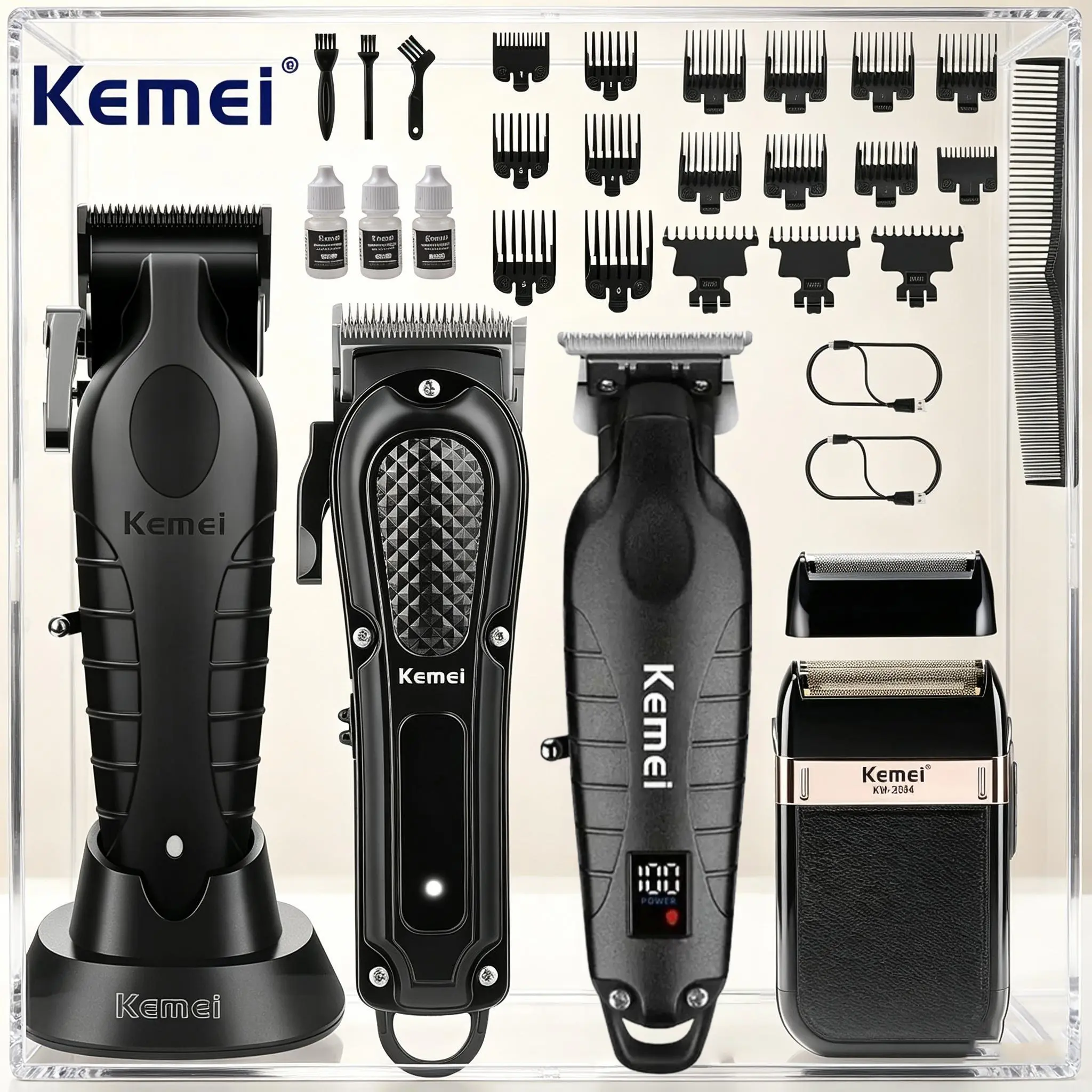 KEMEI Professional Hair Clipper and trimmer Set，KM2296,KM1071,KM2293,KM2024