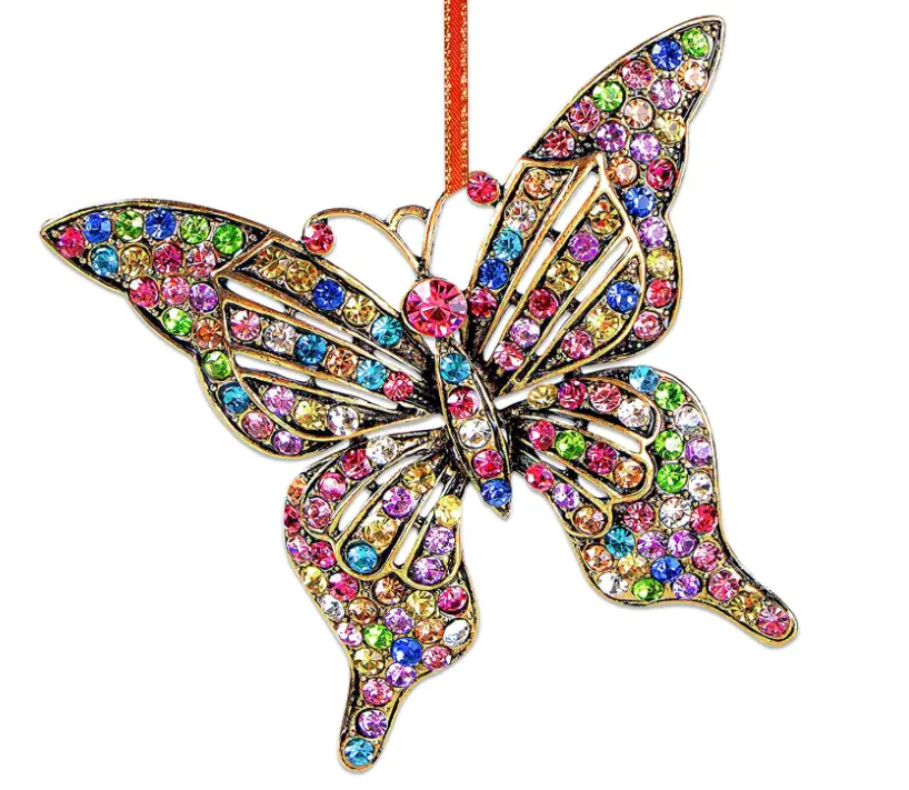 2024 Butterfly Christmas Ornament,Monarch Butterfly Ornaments for Christmas Tree Decorations Brilliant Butterflies Hanging Ornaments,Butterfly Keepsake Gifts for Women Girls Sister