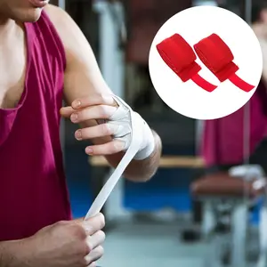 Pair of boxing wrist wraps with elasticated, sweat-wicking straps; high-elasticity Thai-style wrist support wraps; suitable for both men and women; ideal for MMA, kickboxing and martial arts training; durable, breathable and sweat-wicking design