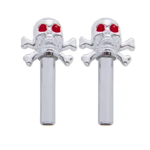 United Pacific 70029 – Chrome Skull Door Lock Knob (Pair)