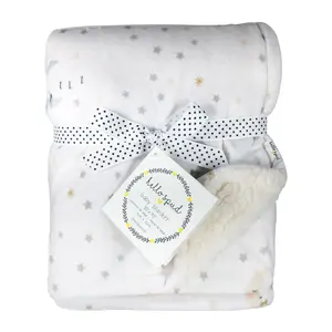 Hello Spud Gray Man on Moon Plush Blanket