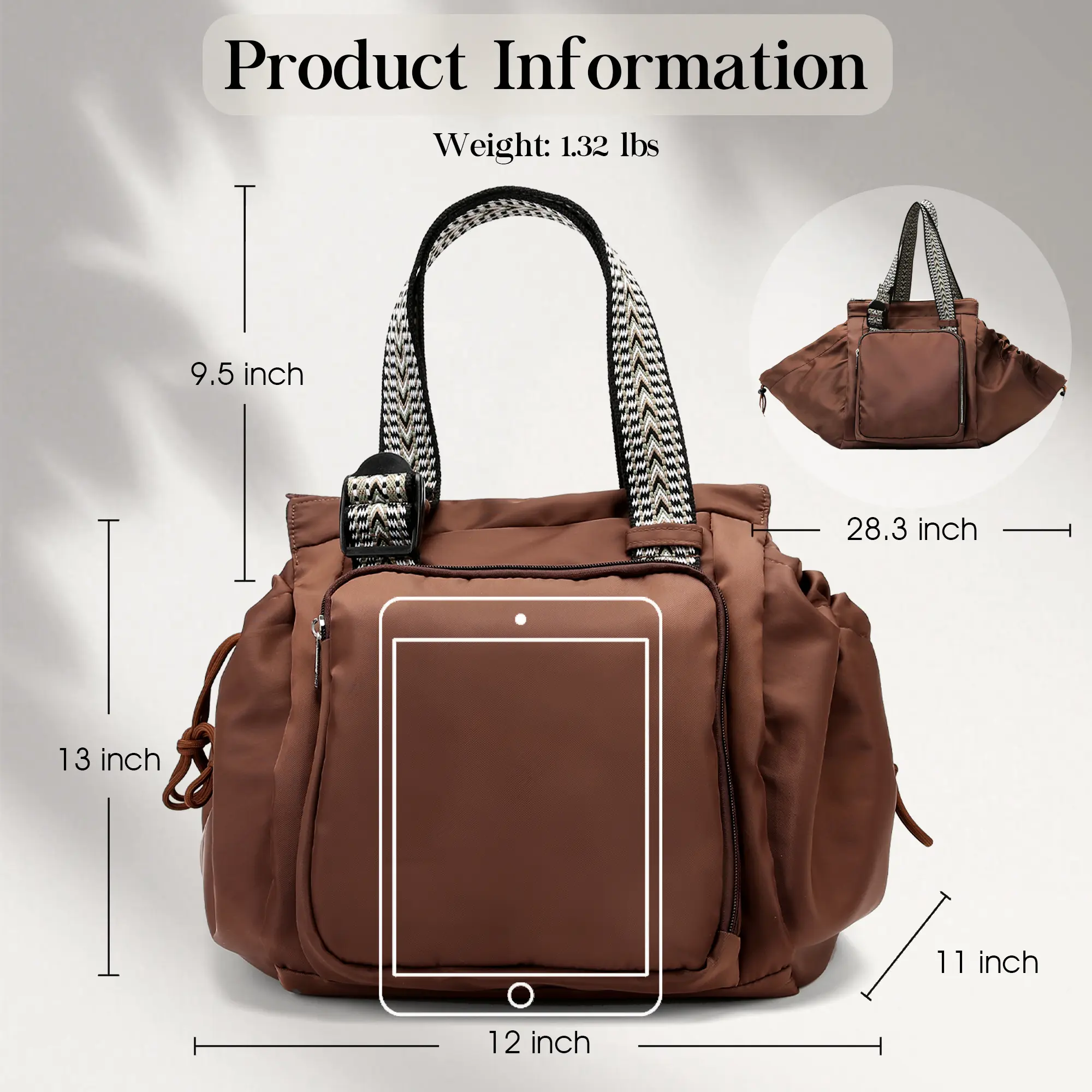 BIIVOYA Brown-Fashionable Multi-Functional Mommy & Women's Tote BIIVOYA Brown-Fashionable Multi-Functional Mommy & Women's Tote
