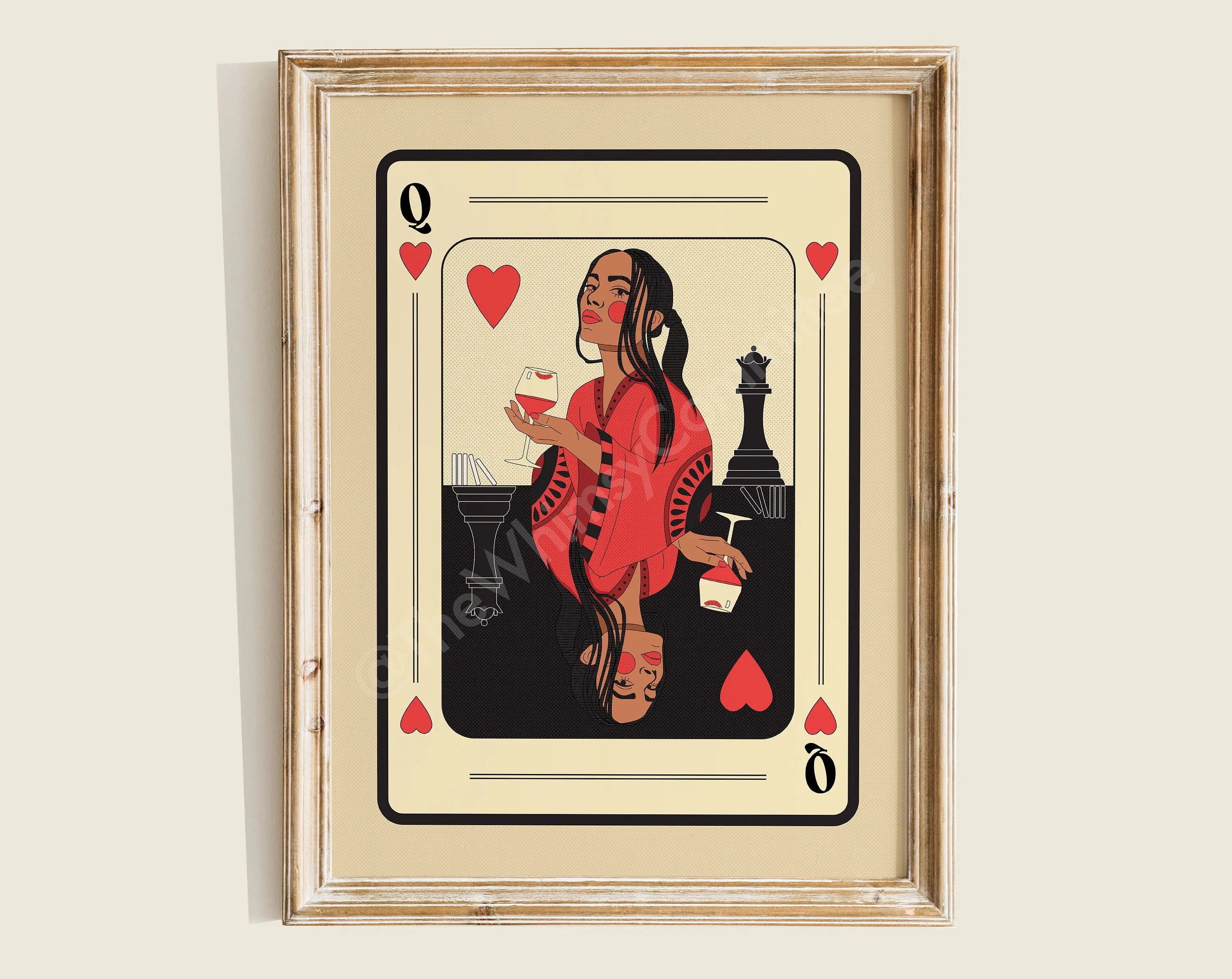 Queen of Hearts Poster, Art Print, Room Decor