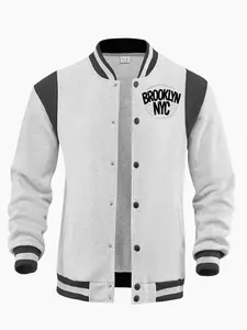 Men's casual jacket with color-blocking stitching, open cardigan button design, with letter printing, regular version casual long-sleeve buttoned, suitable for wearing in autumn and winter, men's outdoor activity coat, Colorblock Jacket, Casual Outerwear.
