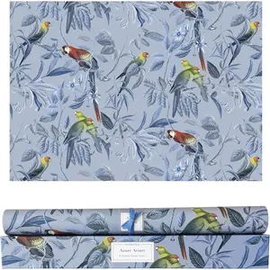 Non Adhesive Scented Drawer Liners Fragrant Paper Liner for Dresser Cabinet Shelf Linen Closet Kitchen (Azure Aviary)