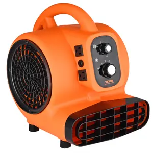 【fathersdaygift】VEVOR Floor Blower, 1/4 HP, 1000 CFM Air Mover for Drying and Cooling, Portable Carpet Dryer Fan with 4 Blowing Angles and Time Function, for Janitorial, Home, Commercial, Industrail Use, ETL Listed