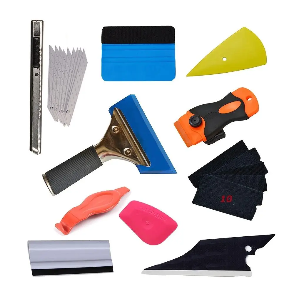 11pcs Car Window Tinting Tools Kit - Vinyl Wrap Application Film, Squeegee Included, Automotive Tools for Window Tint Repair & Maintenance, Car Tools