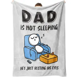 Funny Christmas Birthday Gifts for Dad Husband Dad is Not Sleeping Blanket Super Soft Flannel Throw Blanket for Couch and Napping, Dad Gifts from Daughter Son, Christmas Gifts, Birthday Gifts, Father’s Day Gift, Cozy Home Decor TikTok Made Me Buy It
