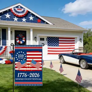 250th Anniversary America Garden Flag, 250 Anniversary USA Flag 1776-2026 Commemorative Patriotic 250 Years Banner 4th of July Yard Sign Double-Sided Waterproof Garden Flag 12x18 Inch