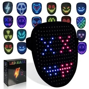 Led Mask with Gesture Sensing, Light up mask for Kids/Men/Women LED Halloween Mask for Costume Cosplay Party