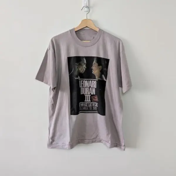 1989 Sugar Ray Leonard vs Roberto Duran Boxing Fight Promo T-Shirt