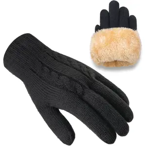 Winter Gloves for Men  Thermal Fleece Touchscreen Knit Warm Snow Gloves for Running Cycling Cold Weather