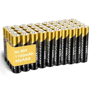 ENERGYPORT 40 Counts AAA Rechargeable Batteries, 1100mAh High Capacity Low Self Discharge 1.2V NiMH Triple A Battery for Solar Light Toy Remote