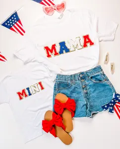 Mama and Mini Chenille 4th of July Matching Shirts