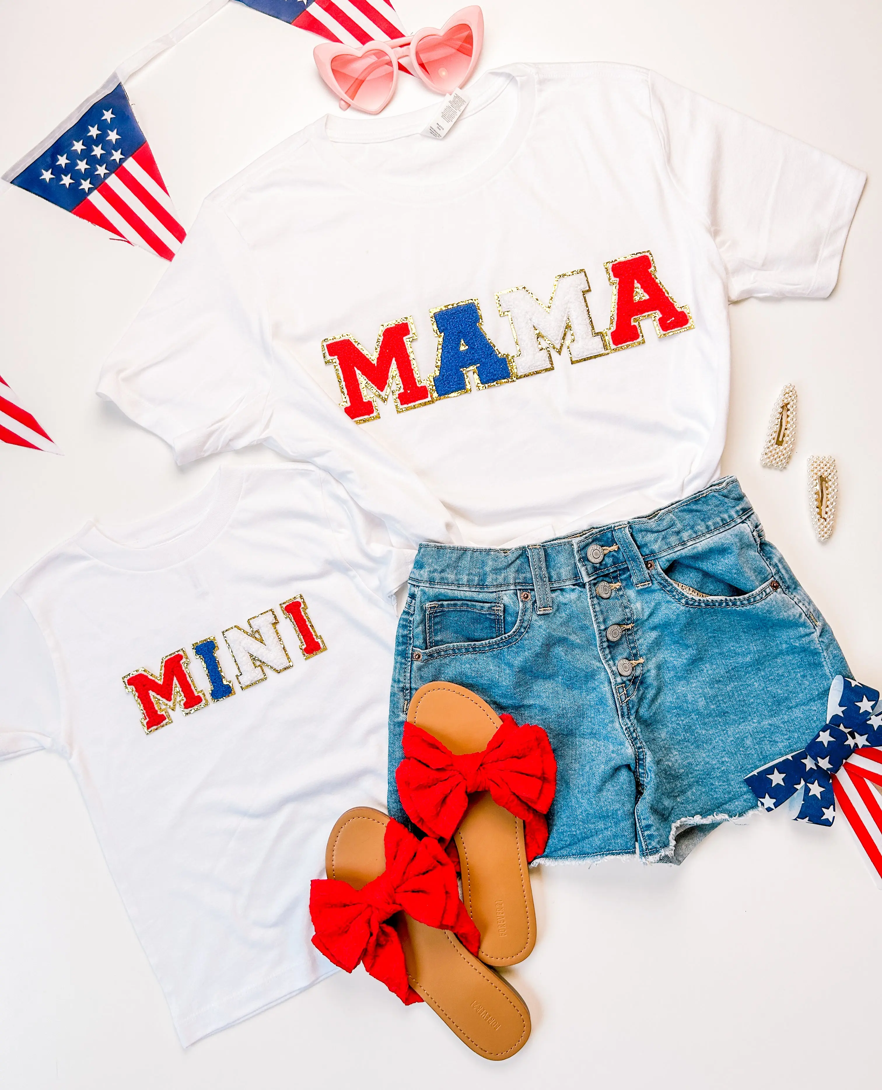 Mama and Mini Chenille 4th of July Matching Shirts