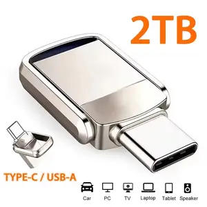 Type-C OTG USB Flash Drive, Metal USB 3.0 Drive with 10G Anti-Electromagnetic Fast Transmission, 256GB/512GB/1TB/2TB for Phones & Laptops (Meets Basic Hardware Requirements), Usb Drives