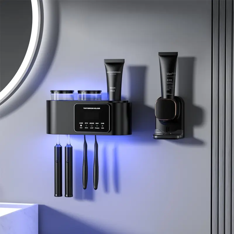 Intelligent Toothbrush SterilizerUltraviolet SterilizationNo-hole wall-mounted toothbrush holderSterilization boxToothbrush shelf