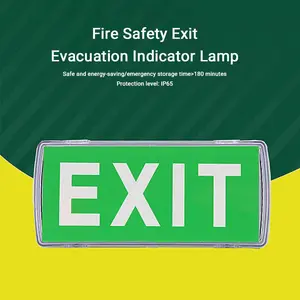 IP65 Safety Exit Indicator 8W Wall Mounted 3Hrs or 6Hrs Emergency Lighting Fire Emergency Evacuation Light Charging Lamp