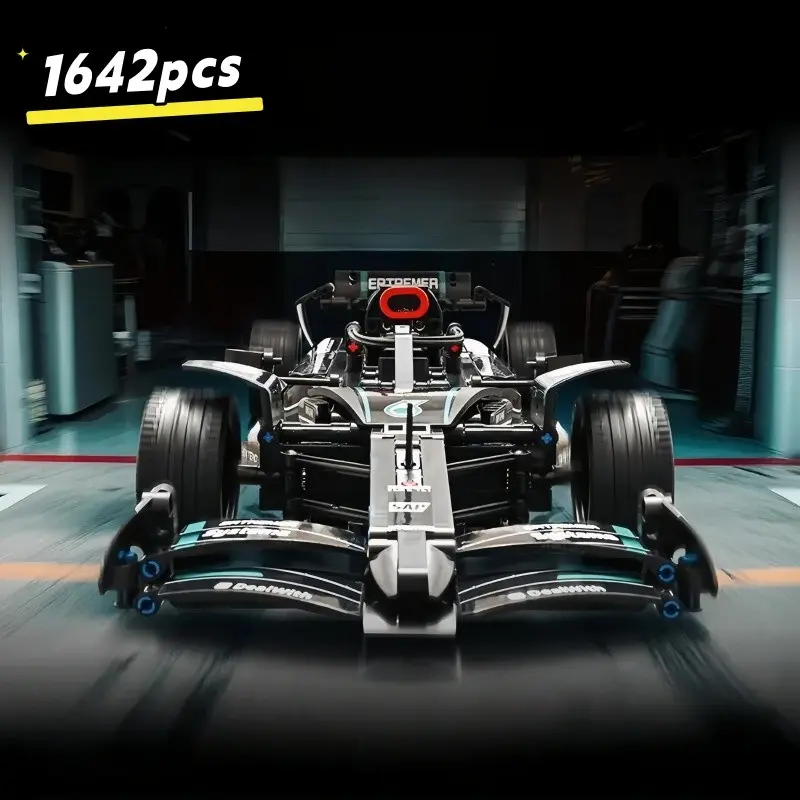 1642pcs F1 Racing Building Blocks Toy, Amg Formula Race Model, Compatible with 42171, Assembly Fun for Kids and Adults, Perfect Gift for Car Enthusiasts
