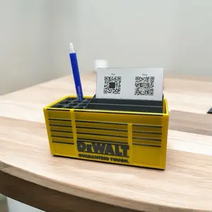 Dewalt Toolbox Business Card and Pen holder. Mini tool chest Desk Organizer