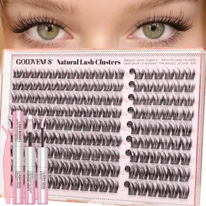 Goddvenus Classy Lash Clusters – Fine Wispy Base + Thicker Spiky Tips, D Curl Individual Lashes for Natural Hybrid Look, Fluffy False Eyelashes That Feel Like Korean Lash Lift, DIY Cluster Eyelash Extensions for Understated Chic Babes