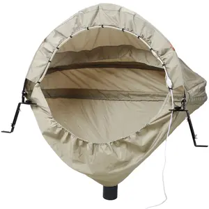 Miter Saw Dust Collection Hood with Light, Dust Solution for Table Miter Saw, Chop Saw Hood Dust Collector Attachment, Accessory Holes, with Storage Bag, Fits All Miter Saws Khaki