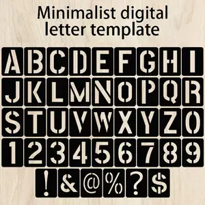 PP Plastic Ruler, 42 Sheets Number Letter Symbol Stencil Template, Durable, Portable, Ideal for Wall Art, Furniture Renovation, DIY Crafts, Art Supplies