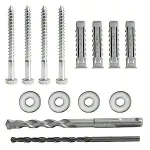 Hardware Kit Lag Screw And Drill Bit Set Includes Screws Washers Fischer Anchors Wood Drill Bit And Concrete Drill Bit For Easy Tallation