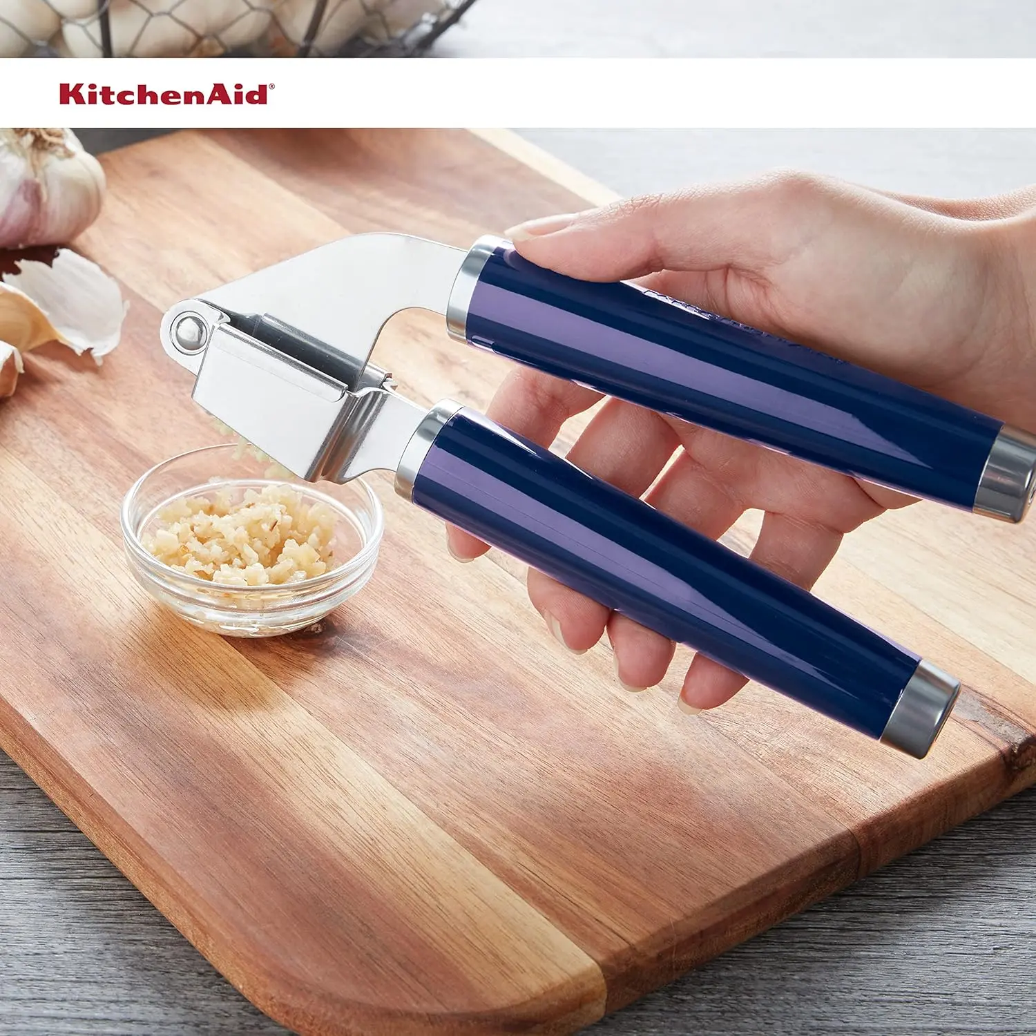 Classic Garlic Press, 7.68-Inch, Cobalt Blue
