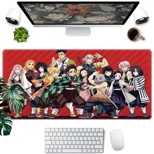 Demon Slayer Anime Mouse Pad with Rubber Base, Polyester Fiber Desktop Mat for Gaming and Office Use, Ideal Gift for Gamers and Home Decor, Anime Mousepad