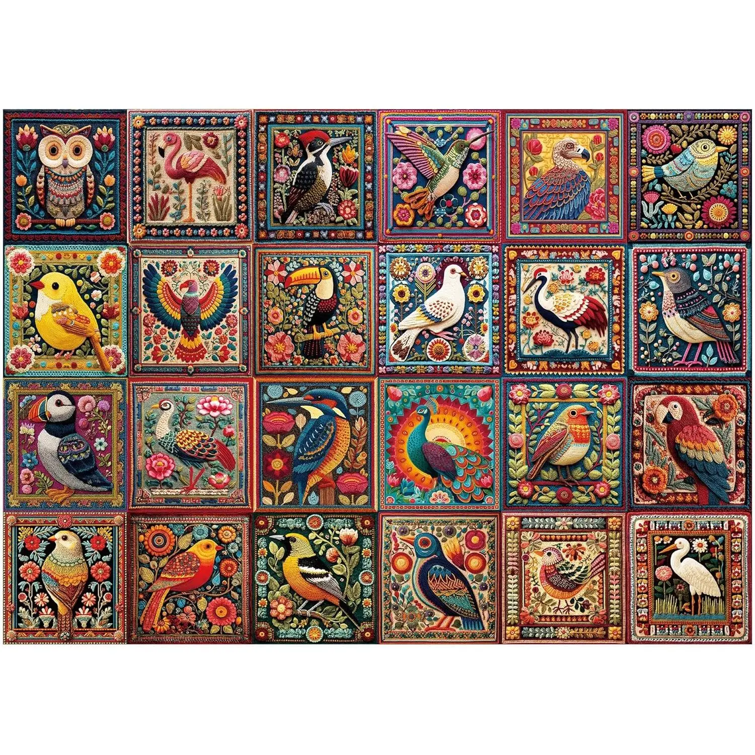 BenBen Puzzles for Adults 1000 Pieces Bird Crochet Jigsaw with Letters Patterns on Back Challenging Family Game Night Home Décor 26.63 x 19.25 inches Exclusive Artwork Premium Quality Smooth Assembly Fun & Challenging