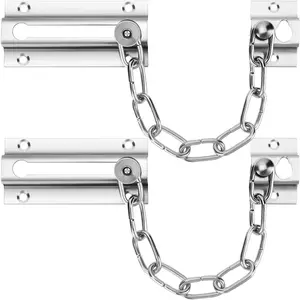 2 Pack Door Chain Lock,  Thickened Lock with 12 Screws, Stainless Steel Locks for Inside Door, Better  and Protection Your Home Family