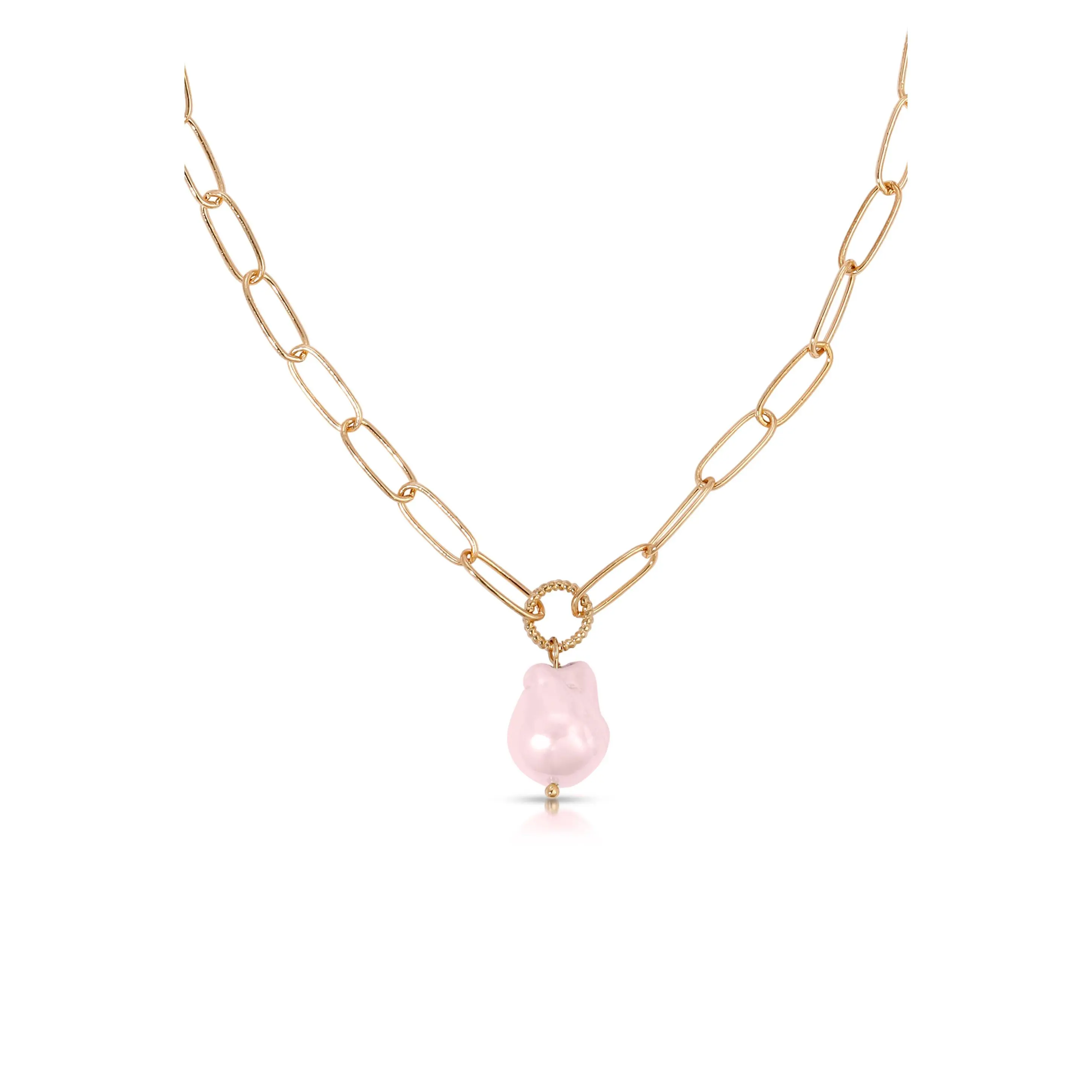 Pink Pearl with 18k Gold Plating