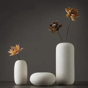 Elegant Trio of Simple Modern Ceramic Vases