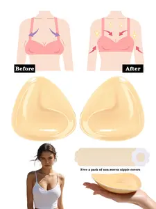 22Pcs Triangle Adhesive Bra Pads with Nipple Covers, Double-Sided Strong Stickiness, Lightweight & Thin, Perfect for Summer Swimwear, Backless Dresses & Bikinis, Sticky Bra Inserts